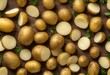 AI generated illustration of Freshly harvested potatoes stacked on a table