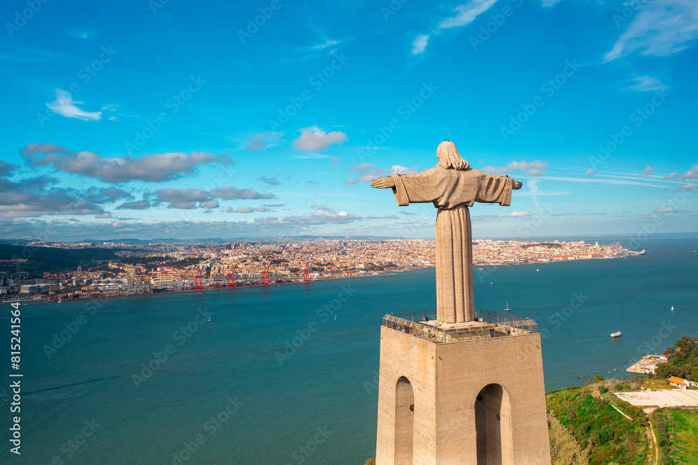 Photo inspiration: Overlooking The Tagus River Reference: Aerial View Of Christ The King Statue Overlooking Tagus River