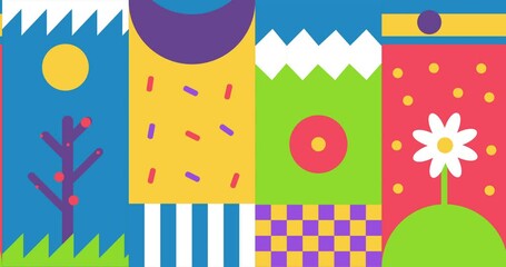 Wall Mural - loop bright simple modern abstract summer pattern. abstract summer geometric background. horizontal 