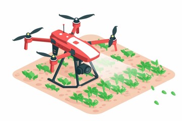Wall Mural - Drone technology provides precision and control in modern farming, optimizing carrot and flower cultivation