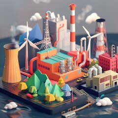 Poster - renewable energy infographic a colorful 3d breakdown of costs and sustainability