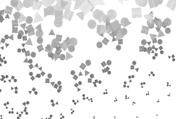 Fototapete - Light Silver, Gray vector backdrop with lines, circles, rhombus.