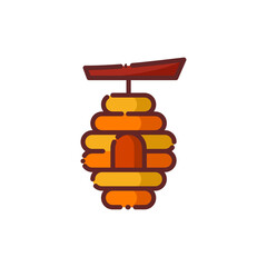 Poster - Bee Hive Lineal Icon - Autumn Season Icon Vector Illustration Design