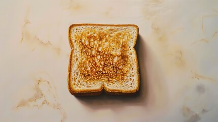 Wall Mural - A slice of toast is shown on a white background