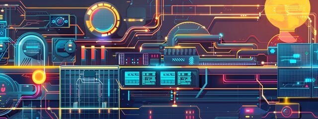 Poster - Detailed Diagram of a Solar Panel s Intricate Electrical Systems and Components