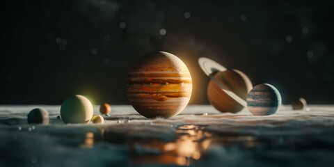 Wall Mural - solar system model