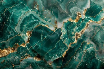 Wall Mural - Emerald green marble texture. Abstract background with veins. Natural stone pattern
