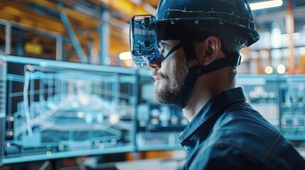 Poster - The engineer using VR Goggles len redefines traditional construction methodsThrough the lens of digital innovation.