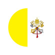 Round Vatican City flag icon
