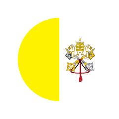 Wall Mural - Round Vatican City flag icon