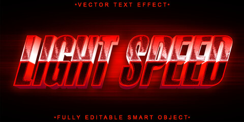 Poster - Red Light Speed Vector Fully Editable Smart Object Text Effect