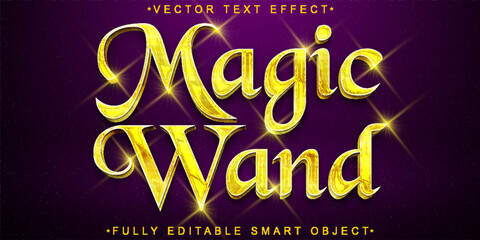Poster - Shiny Golden Magic Wand Vector Fully Editable Smart Object Text Effect
