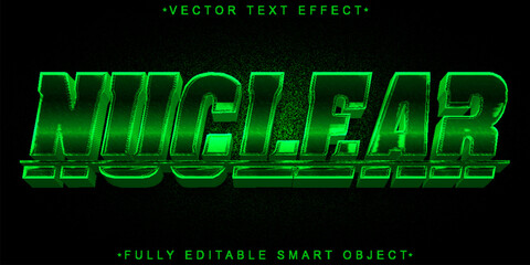 Poster - Green Shiny Nuclear Vector Fully Editable Smart Object Text Effect