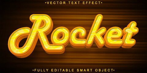 Sticker - Orange Rocket Fast Vector Fully Editable Smart Object Text Effect