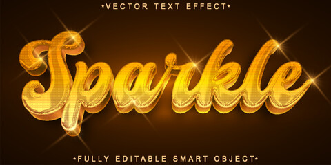 Poster - Orange Shiny Retro Sparkle Vector Fully Editable Smart Object Text Effect