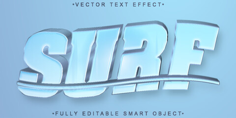 Poster - Blue Soft Surf Vector Fully Editable Smart Object Text Effect
