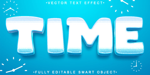 Poster - Cartoon Blue Time Vector Fully Editable Smart Object Text Effect
