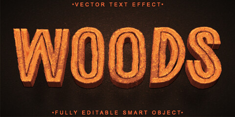 Poster - Timber Woods Vector Fully Editable Smart Object Text Effect