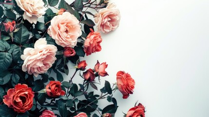 Canvas Print - Gorgeous roses set against a white backdrop