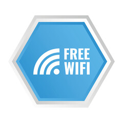 Wall Mural - Free Wifi label Vector illustration