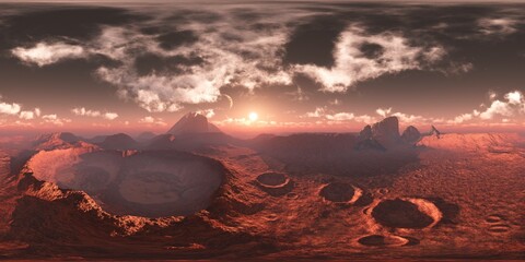 Wall Mural - mars, hdri, environment map , round panorama, spherical panorama, equidistant projection, 360 high r