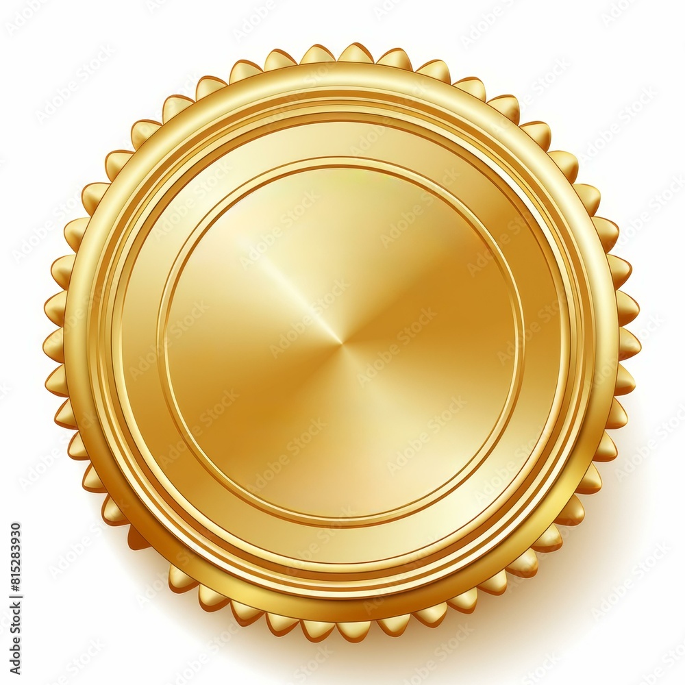 Gold seal vector illustration, elegant design, isolated on white, Ai ...