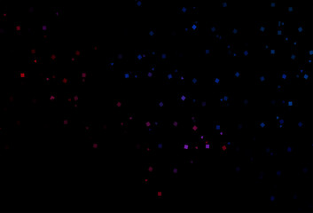 Poster - Dark Blue, Red vector template with crystals, circles, squares.