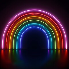 Sticker - neon rainbow background overlay 