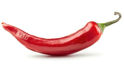 Poster - Isolated red chili pepper on a white background with a clipping path included