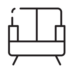 Poster - Interior Sofa Wooden Line Icon