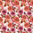 dahlia leaf watercolor seamless pattern vintage summer fashionable textile background