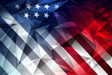 Wall Mural - Patriotic header/footer background with geometric shapes in US flag colors.