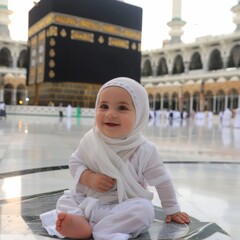 Wall Mural - baby boy muslim with  years old