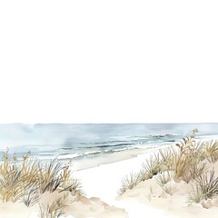 Wall Mural - A beautiful watercolor painting of a beach scene