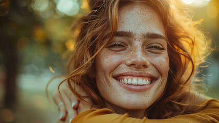 Canvas Print - a group hug, close-up of several people embracing, details of smiling faces and interlocked arms,generative ai