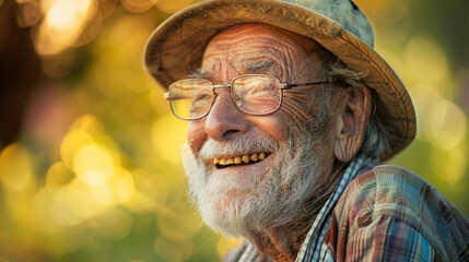 Senior Happiness The bright and cheerful demeanor of a happy senior.