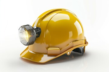 Wall Mural - A yellow helmet with a light on top