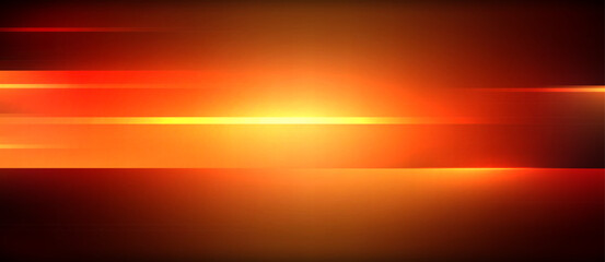 Poster - An indistinct image of an amber and afterglow light in the sky, resembling a red sky at morning. The calm horizon hints at the approaching sunrise