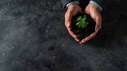 Plant sustainability and environment with hands of business people for teamwork earth and support Collaboration growth and diversity with employees and soil for future partnership or c : Generative AI