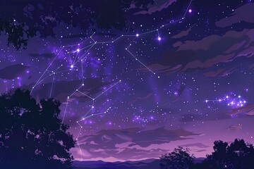 Poster - night sky with stars