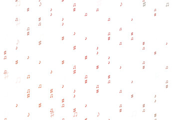 Poster - light green, red vector background with music symbols.