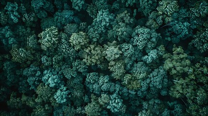 Aufkleber - Aerial top view forest tree Rainforest ecosystem and healthy environment concept and background Texture of green tree forest view from above : Generative AI