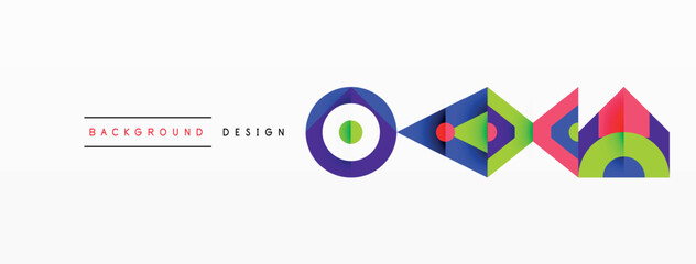 Poster - A vibrant logo featuring a circle surrounded by triangles in magenta and electric blue colors on a white background. The geometric shapes create an eyecatching design with parallel lines and slopes