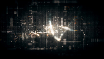 Leinwandbilder - Futuristic metaverse, hi-tech digital data telemetry with encrypted numbers, display dynamic background for computer desktop screen display format