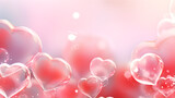 Fototapeta Londyn - pink hearts and balloons on a pink background