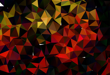 Fototapete - Light Green, Red vector triangle mosaic cover.