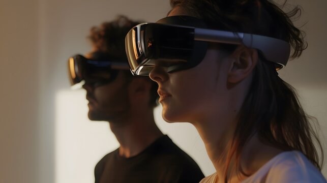 two people using Vr glasses