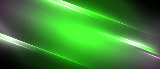Poster - An electric blue neon light shines on a black background, creating a mesmerizing visual effect similar to a lens flare. The font is in magenta, adding a pop of color to the artistic pattern