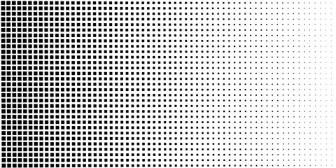 Wall Mural - Pop art background vector. Design squares halftone effect gradient black on white background. Design print for illustration, textile, baner, cloth, cover, card, background, wallpaper arts