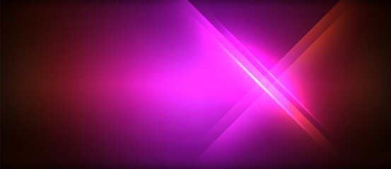 Poster - A magenta light is illuminating a dark backdrop, creating a striking contrast. The vibrant hue stands out in the dim setting, adding a touch of boldness to the scene